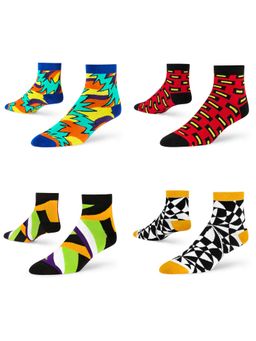 Dynamocks - Men and Women Ankle Length Socks - Free Size - Pack of 4 Pairs