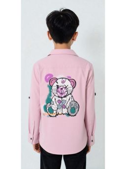 CAVIO - Pink Boys Full Sleeves Graphic Printed Shirt