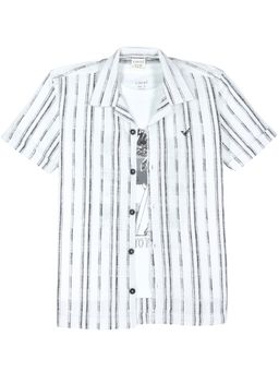 CAVIO - White Boys Half Sleeves Striped Shirt And T-shirt