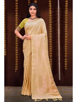 EXCLUSIVA - Yellow Banarasi Saree with Unstitched Blouse