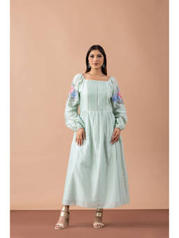 Fibre world - Multi-Color Self Design Square Neck Kurta & Pant