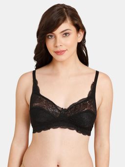 Zivame - Rosaline Everyday Single Layered Sheer Lace Bra - Anthracite