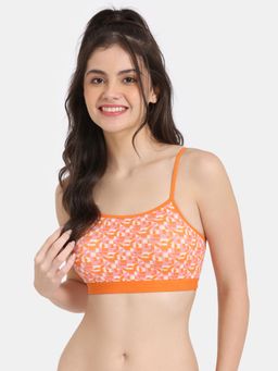 Zivame - Rosaline Double Layered Non Wired Full Coverage Bralette Bra - Geoplay Orange