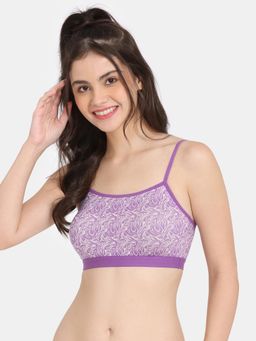 Zivame - Rosaline Double Layered Full Coverage Non Wired Bralette - Marble Purple
