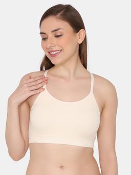 Zivame - Rosaline Fun Basics Double Layered Non Wired Full Coverage Bralette - Ecru