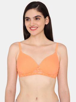 Zivame - Padded Non Wired 3/4Th Coverage Lace Bra - Mock Orange