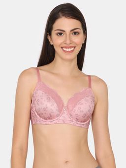 Zivame - Rose Blush Vows Padded Wired 3/4Th Coverage Lace Bra - Rose Tan