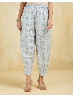 Fabindia - White Cotton Block Printed Salwar