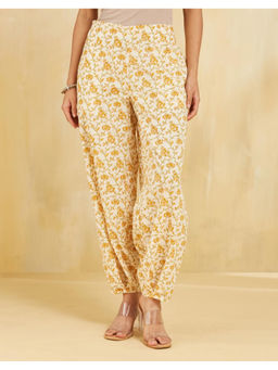 Fabindia - Off White Cotton Hand Block Printed Salwar