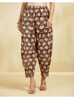 Fabindia - Brown Cotton Floral Printed Salwar