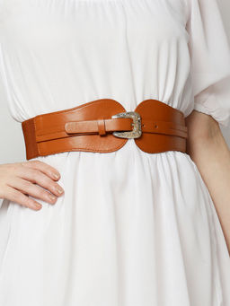 Twenty Dresses by Nykaa Fashion - Tan Tangled Up And Twisted Belt