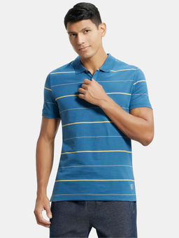 Jockey - UM15 Men Cotton Striped Polo T-Shirt - Stellar and Corn Silk