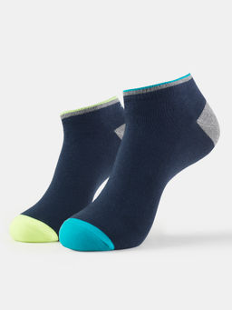 Jockey - 7052 Men Compact Cotton Elastane Low Show Socks - Navy (Pack of 2)