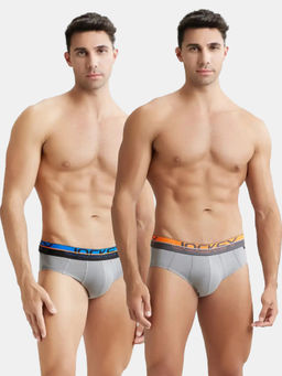 Jockey - FP01 Men Super Combed Cotton Solid Brief - Monument (Pack of 2)