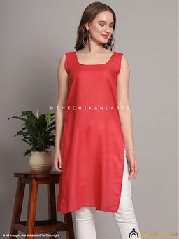 The Chikan Label - Cotton Camisole Inners for Kurtis and Kurta Coral
