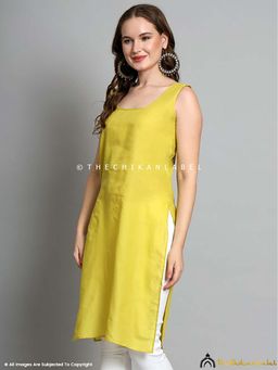 The Chikan Label - Cotton Camisole Inners for Kurtis and Kurta Mehndi Green