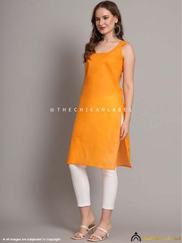 The Chikan Label - Cotton Camisole Inners for Kurtis and Kurta Mustard Yellow