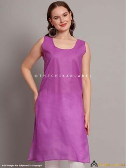 The Chikan Label - Cotton Camisole Inners for Kurtis and Kurta Purple