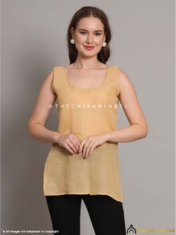 The Chikan Label - Cotton Short Camisole Inners for Kurtis and Kurta Beige