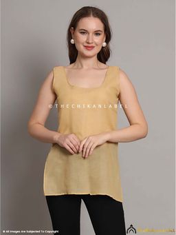 The Chikan Label - Cotton Short Camisole Inners for Kurtis and Kurta Khaki