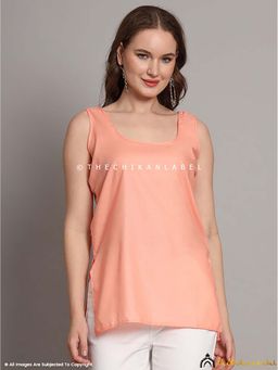 The Chikan Label - Cotton Short Camisole Inners for Kurtis and Kurta Peach