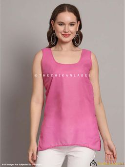 The Chikan Label - Cotton Short Camisole Inners for Kurtis and Kurta Pink