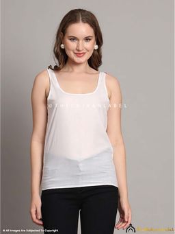 The Chikan Label - Cotton Short Camisole Inners for Kurtis and Kurta White