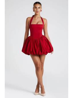 Bee Boe - Halter Elegance Red Mini Dress
