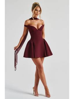 Bee Boe - Bardot Tulle Cherry Mini Dress