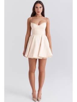 Bee Boe - Sweetheart Tulle Cream Mini Dress
