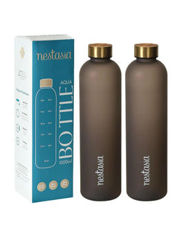 Nestasia - Set Of 2 Food-Safe Water Bottles 1L Each for Office & Home Grey