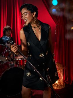 House of Fett - Elizabeth Embroidered Lapel Dress - Black