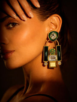 Qunic - Imperial Arc Drops Earrings