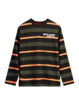 Guess - Boys Multi-Color Cotton Blend Round Neck T-Shirt