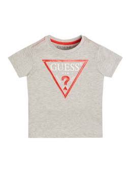 Guess - Boys Grey Cotton Blend Round Neck T-Shirt