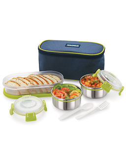 MAGNUS - Avanza 3 Blue Stainless Steel Lunch Box with Carry Case -1050 ml