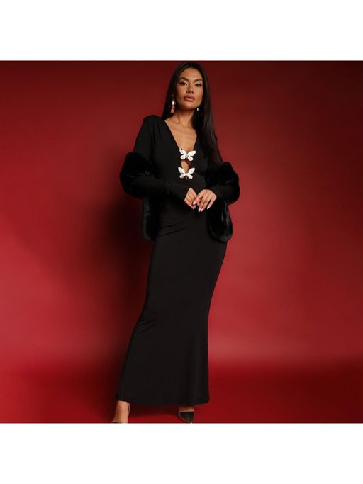 Buy Miakee Billowing Black Maxi Dress (S) Online