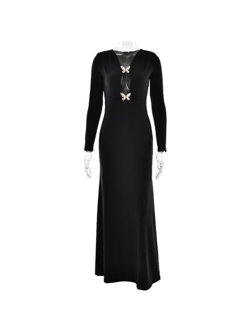 chinese dress ladies Elegant Sydney Navy Maxi Dress