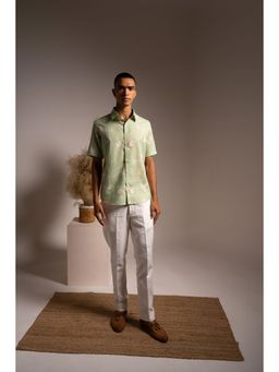 Project Bandi - Mint White Rose Shirt