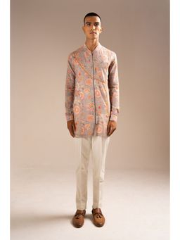 Project Bandi - Stone Versailles Cotton Linen Zipper Kurta Pajama (Set of 2)