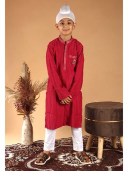 Tilsim by Sagarika Mehrotra - Gulnaar Red Hand Embroidery Kurta And Pyjama