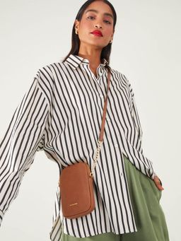 Accessorize London - Womens Tan Chain Strap Phone Purse