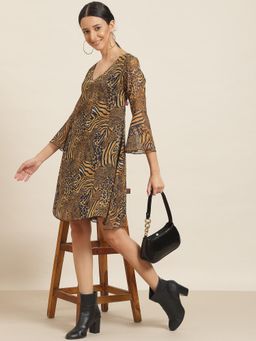 Qurvii - Tiger Print A-Line Dress