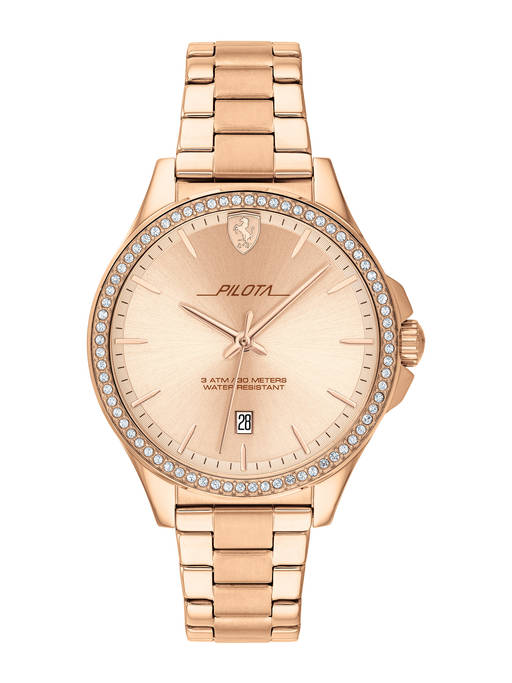 Buy Scuderia Ferrari Pilota Donna Rose Gold Round Analog  display picture 1