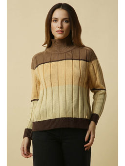 Allen Solly - Yellow Colorblock Regular Fit Sweater