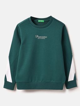 United Colors of Benetton - Boys Green Regular Fit Graphic Sweatshirt