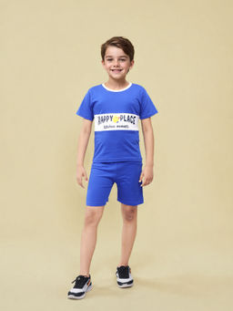 Toonyport - Boys Cotton Printed Shorts & T-Shirt Blue (Set of 2)