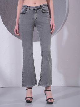 CRIMSOUNE CLUB - Grey Women Boot Cut Jeans