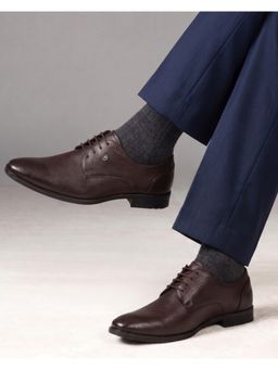 Alberto Torresi - Tan Laser Cut Laceup Formal Shoes- Tan