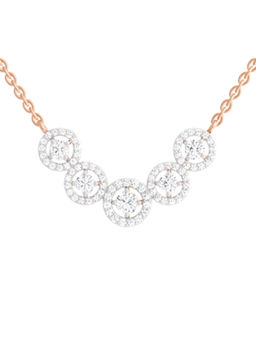 Sparkles - Lab Grown Diamond 5 Stone Round Pendant 14KT 1.11ct Rose Gold